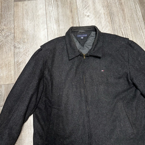 Men’s Tommy Hilfiger XXL Gray Wool Zip Up Jacket heavy lined - Picture 2 of 7